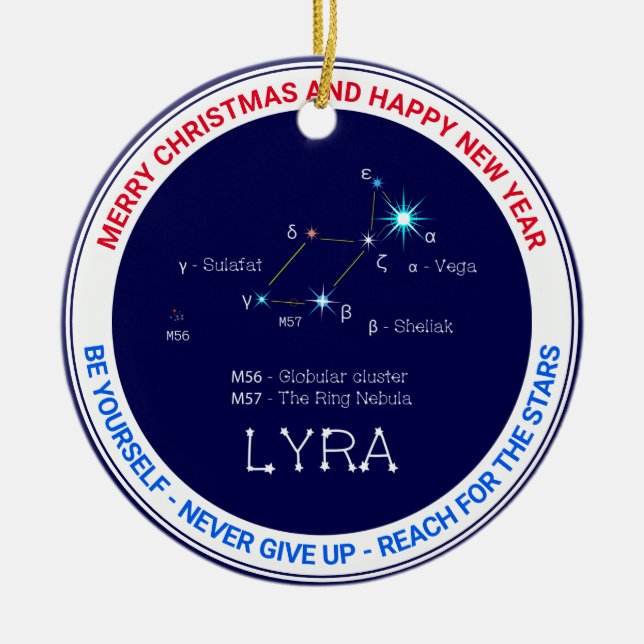 Konstellation Lyra Keramik Ornament (Vorne)