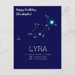 Konstellation Lyra Postkarte