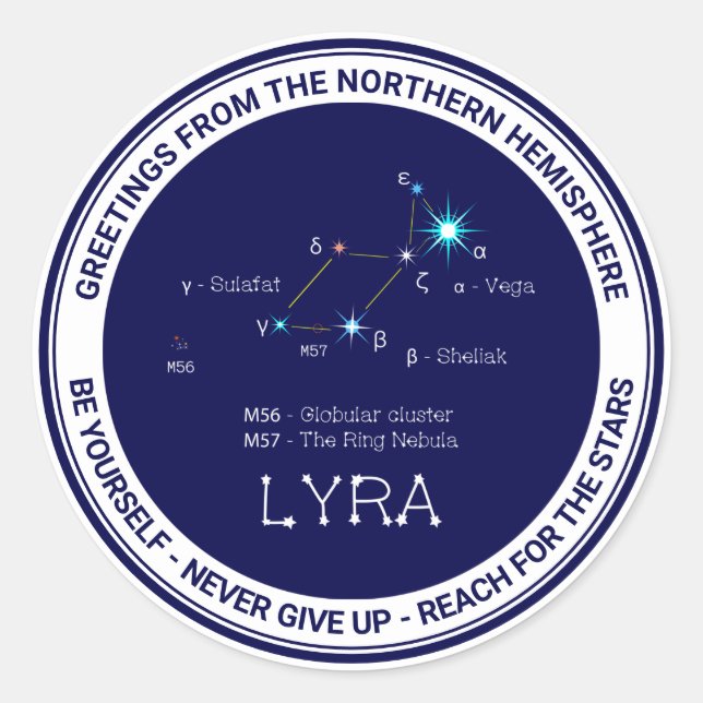 Konstellation Lyra Runder Aufkleber (Vorderseite)