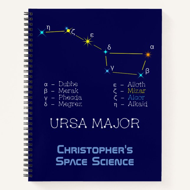 Konstellation Ursa Major Notizbuch (Vorderseite)
