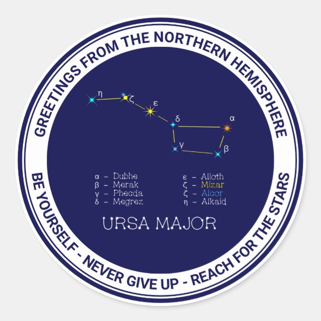 Konstellation Ursa Major Runder Aufkleber (Vorderseite)