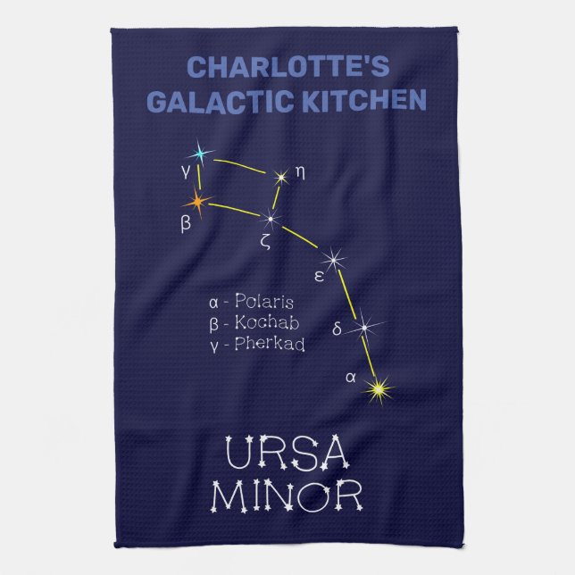 Konstellation Ursa Minor Geschirrtuch (Vertikal)