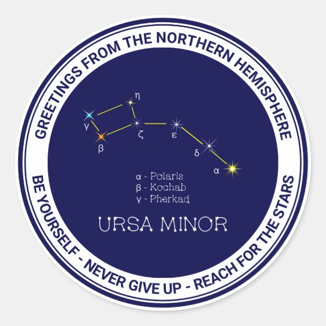 Konstellation Ursa Minor Runder Aufkleber (Vorderseite)
