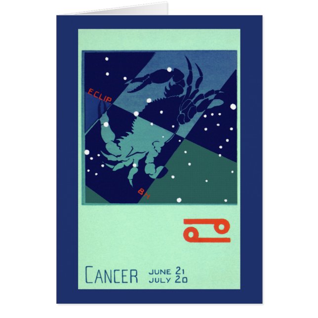 Konstellation von Krebskranken Vintage Zodiakastas (Vorne)