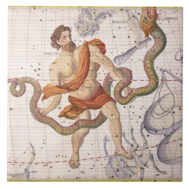 Konstellation von Ophiucus und von Serpens, Fliese (Vorderseite)
