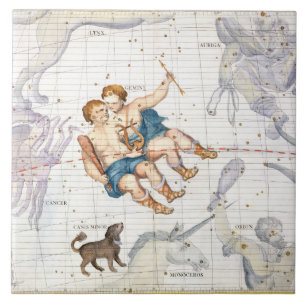 Konstellation Zwillinge mit Canis-Minderjährigem, Fliese