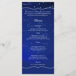 Konstellationen auf der "Blue Wedding Menu" Menükarte