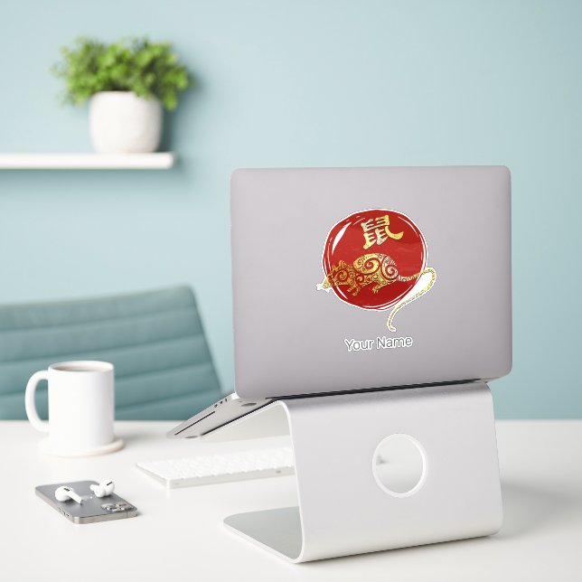 Konstellationszeichen für Ratten Chinesisches Horo Aufkleber (Laptop auf Schreibtisch)