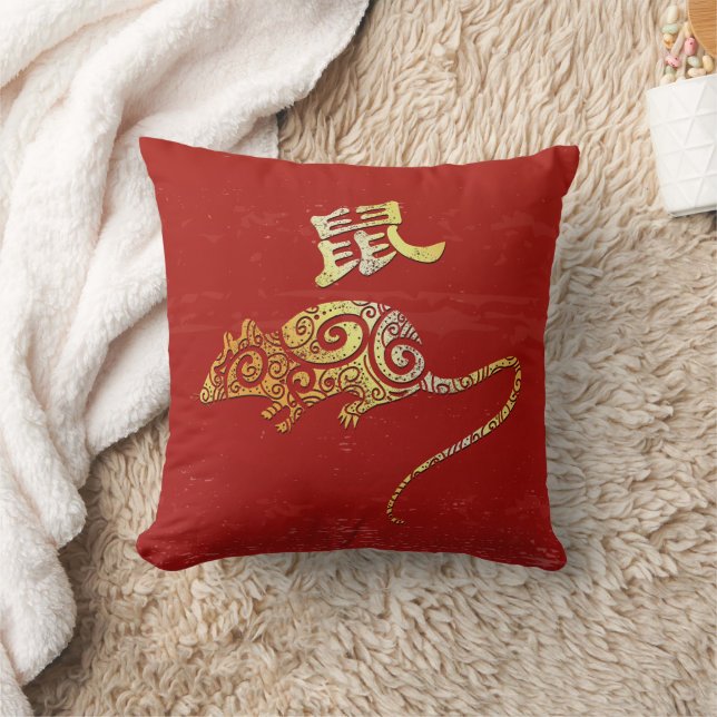 Konstellationszeichen für Ratten Chinesisches Horo Kissen (Decke)