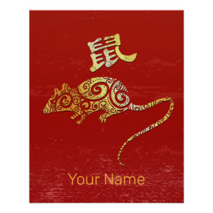 Konstellationszeichen für Ratten Chinesisches Horo Poster
