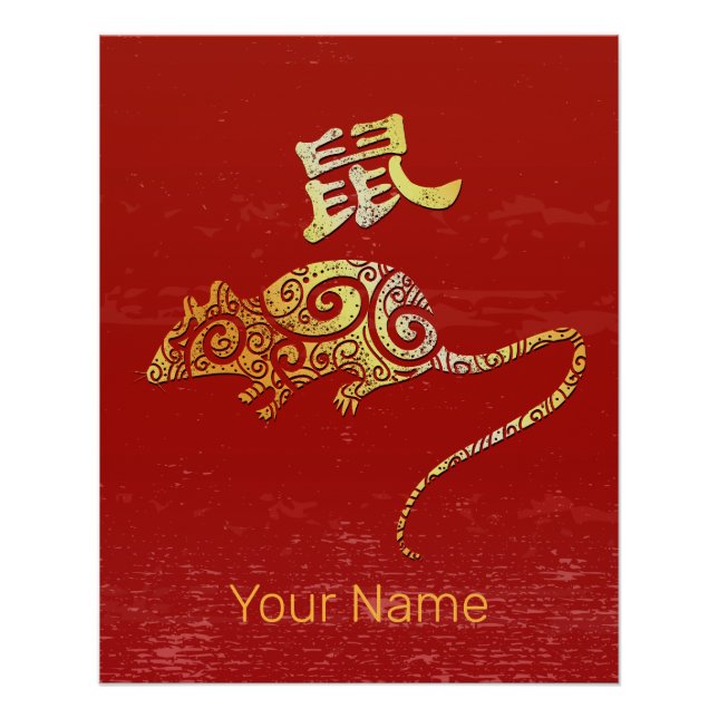 Konstellationszeichen für Ratten Chinesisches Horo Poster (Vorderseite)