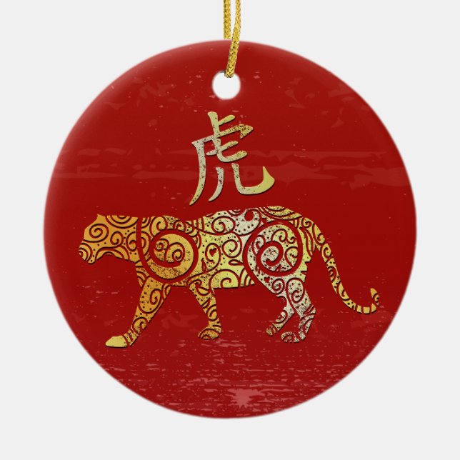 Konstellationszeichen für Tiger-Chinesisches Horos Keramik Ornament (Vorne)