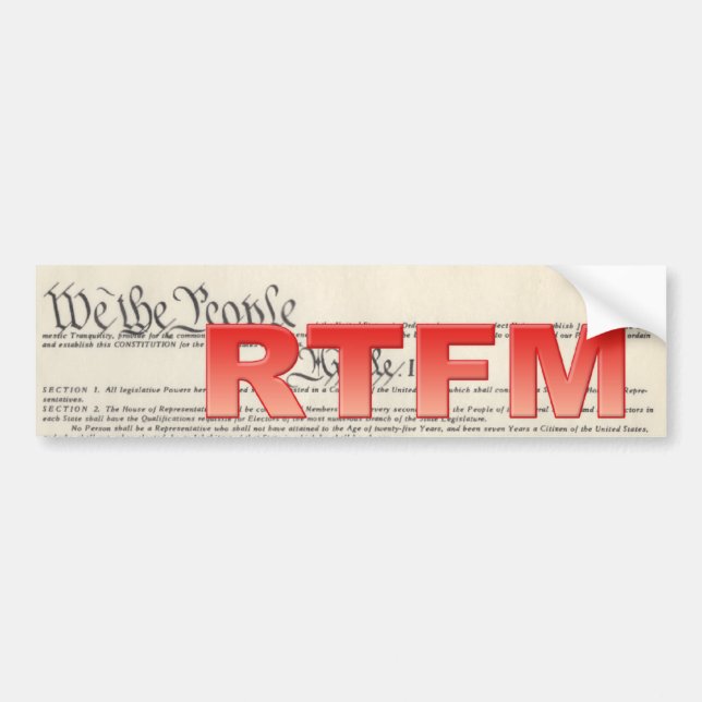 Konstitution RTFM-Autoaufkleber Autoaufkleber (Vorne)