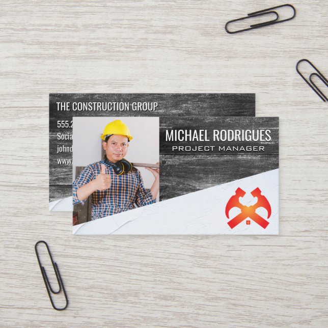 Konstruktion | Material für Zimmereinrichtung Visitenkarte (Vorderseite/Rückseite Beispiel)