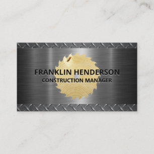 Konstruktion Metallic Holz Visitenkarte