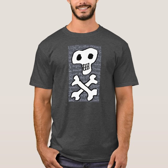Konstruktion von Schädel und Kreuzknochen T-Shirt (Vorderseite)