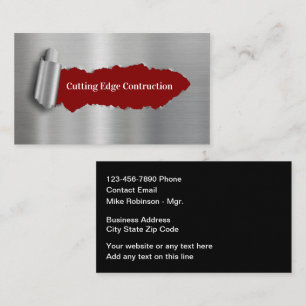Konstruktions-Businesscard-Design mit Cutting Edge Visitenkarte
