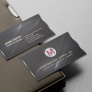Konstruktions-Metallrahmen-Monogramm schwarzes Met Visitenkarte