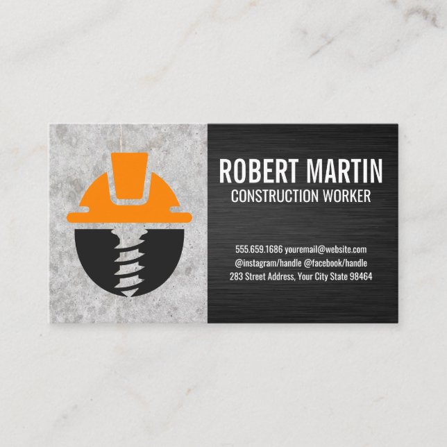 Konstruktionslogo | Blue Collar Contractor Terminkarte (Vorderseite)