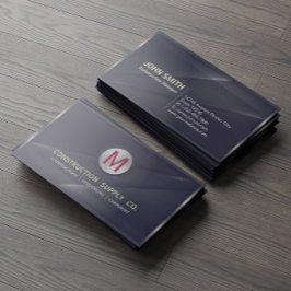 Konstruktionsmetall, Gerahmt, Monogramm, Schwarz Visitenkarte