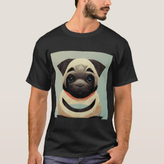 Konstruktivismus Künstlerischer Pug-Welpe-Hund-Mal T-Shirt