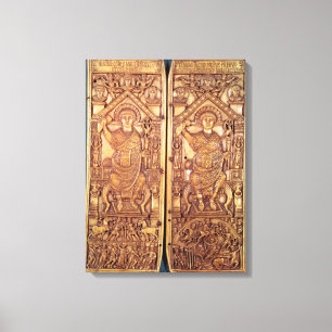 Konsulats- Diptych Anastasius geschnitzt Leinwanddruck