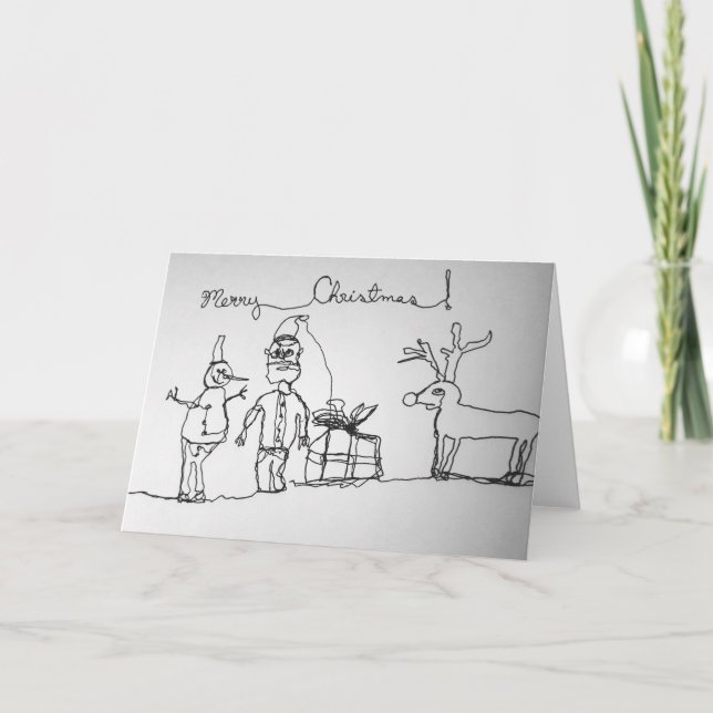 Kontakt Zeichnend Weihnachten Karte (Vorderseite)