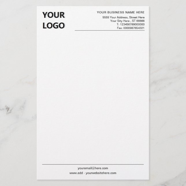 Kontaktbüro für firmenspezifische Firmenlogo Briefpapier (Vorderseite)