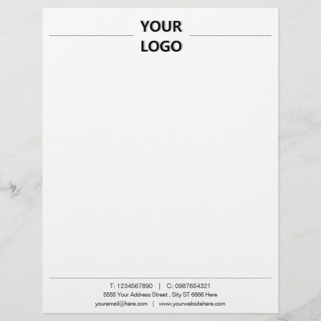 Kontaktdaten für benutzerdefinierte Logoadresse Briefbogen (Vorderseite)