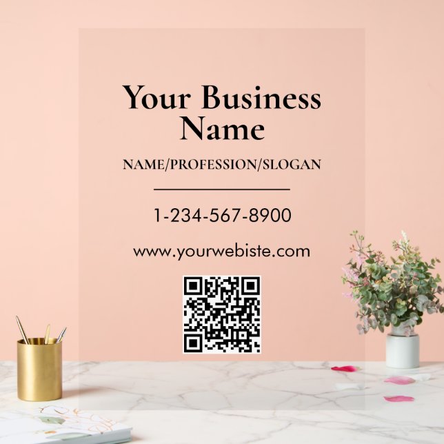 Kontaktinformation zu Black Company Name Storefron Acrylschild (Hochzeit)
