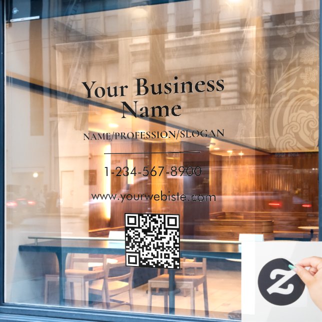 Kontaktinformation zu Black Company Name Storefron Fensteraufkleber (Café-Fenster)