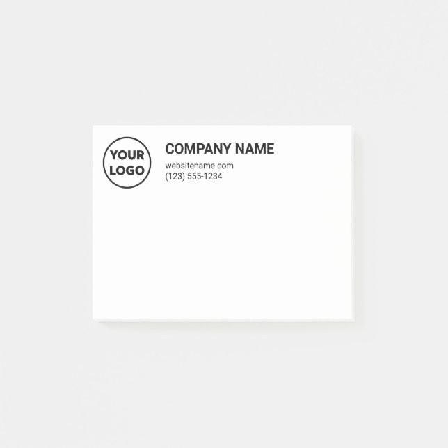 Kontaktinformationen für Unternehmen mit Firmenlog Post-it Klebezettel (Vorderseite)