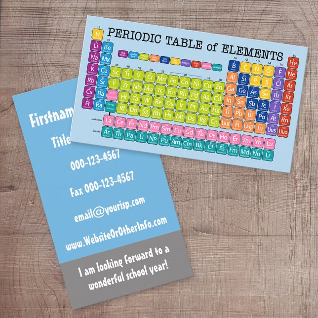 Kontaktinformationen für Wissenschaftslehrer Visitenkarte (Custom Business Card)