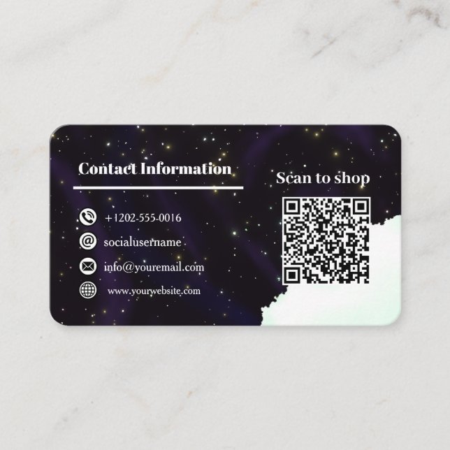 Kontaktinformationen und QR-Code für benutzerdefin Visitenkarte (Vorderseite)