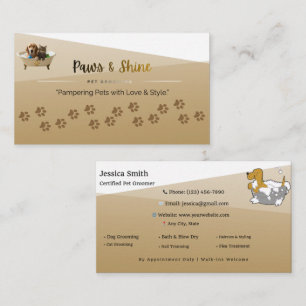 Kontaktkarte für anpassbaren Hund- und Katzfriseur Visitenkarte