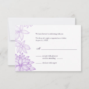 Kontaktkarte für Bloom Lilac RSVP Karte