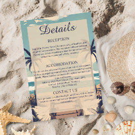 Kontaktkarte für das Tropical Beach Wedding Einladung
