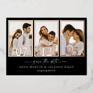 Kontaktkarte für Foto Save the Date untersuchen Folieneinladung