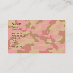 Kontaktkarte/Visitenkarte für die rosa Camouflage Visitenkarte