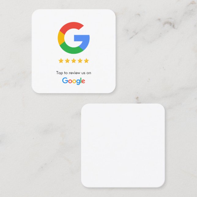 Kontaktlose Google-Überprüfungskarte Quadratische Visitenkarte (Vorne/Hinten)