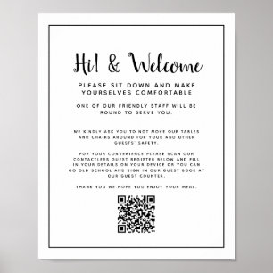 Kontaktlose QR-Code Gastinformation und Begrüßungs Poster