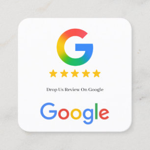 Kontaktloser Google-Bewertungs-QR-Code-Link Quadratische Visitenkarte
