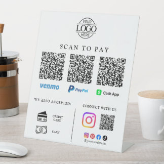 Kontaktloser QR-Code Geschäft-Logo-Scan zum Bezahl Sockelschild