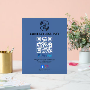 Kontaktloses Bezahlen QR-Code-Schild  Acrylschild