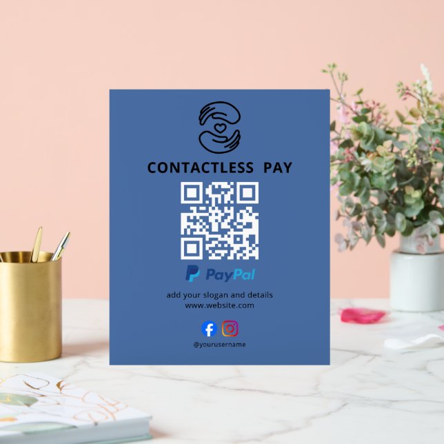 Kontaktloses Bezahlen QR-Code-Schild  Acrylschild (Hochzeit)
