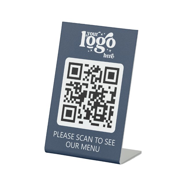Kontaktloses QR-Code-Restaurant-Menü mit Logo Sockelschild (Von Creator hochgeladen)