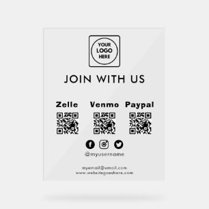 Kontaktloses QR-Logo-Acrylschild Acrylschild