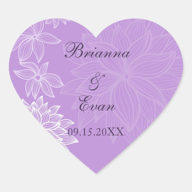Kontaktsticker für Bloom Lilac Herz-Aufkleber (Vorderseite)