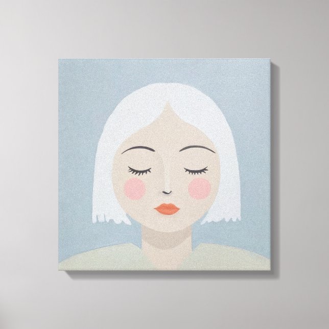 Kontemplation - Minimalistisches Portrait Leinwanddruck (Vorderseite)