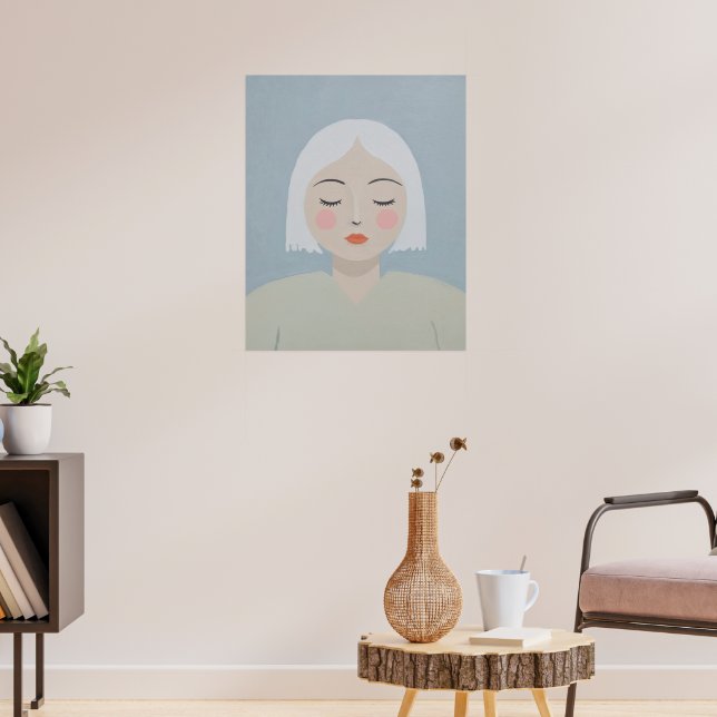 Kontemplation - Minimalistisches Portrait Poster (Wohnzimmer 3)